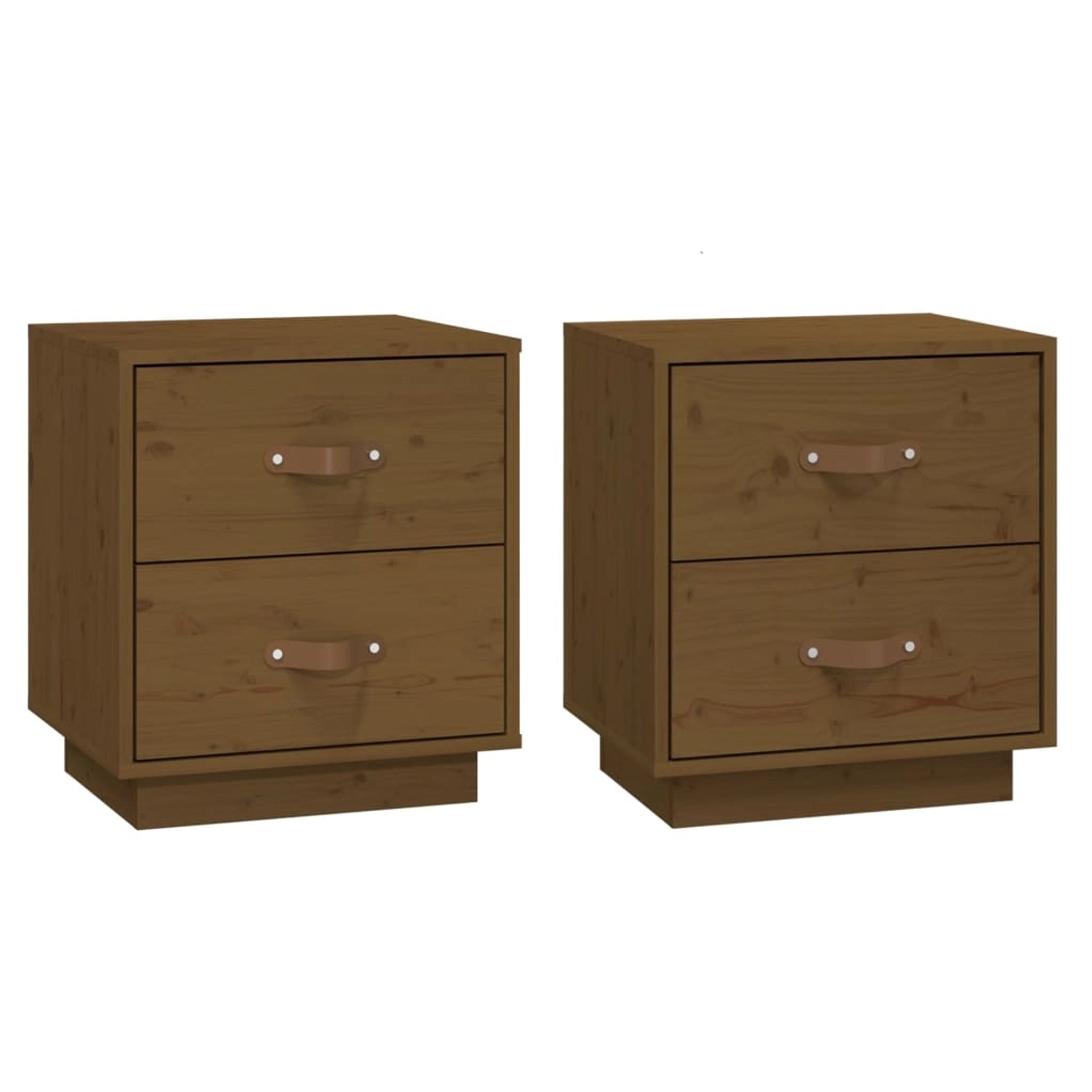 vidaXL Nachttische 2 Stk Honigbraun 40x34x45 cm Massivholz Kiefer Modell 1 von VIDAXL
