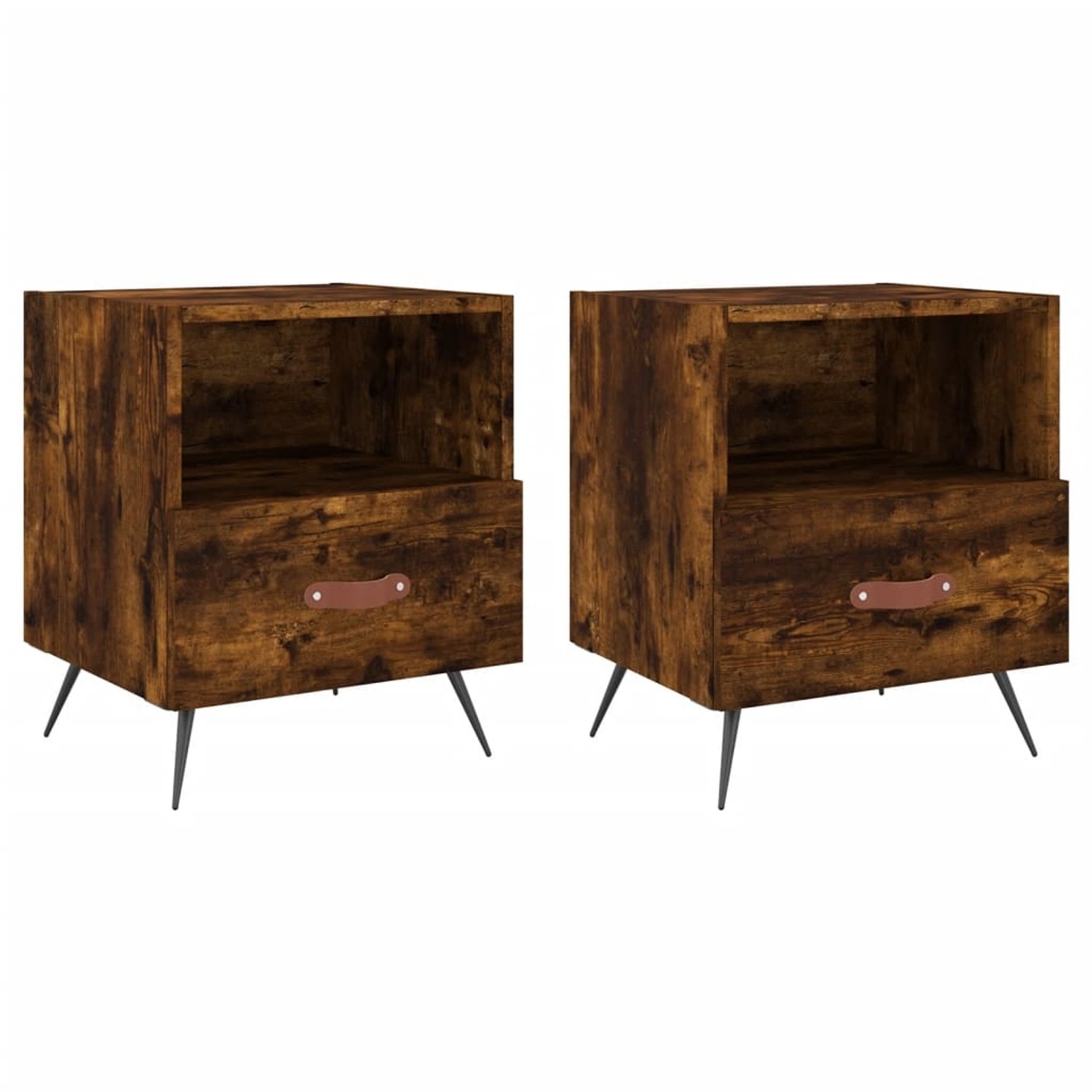 vidaXL Nachttische 2 Stk Räuchereiche 40x35x47,5 cm Holzwerkstoff Modell 8 von VIDAXL