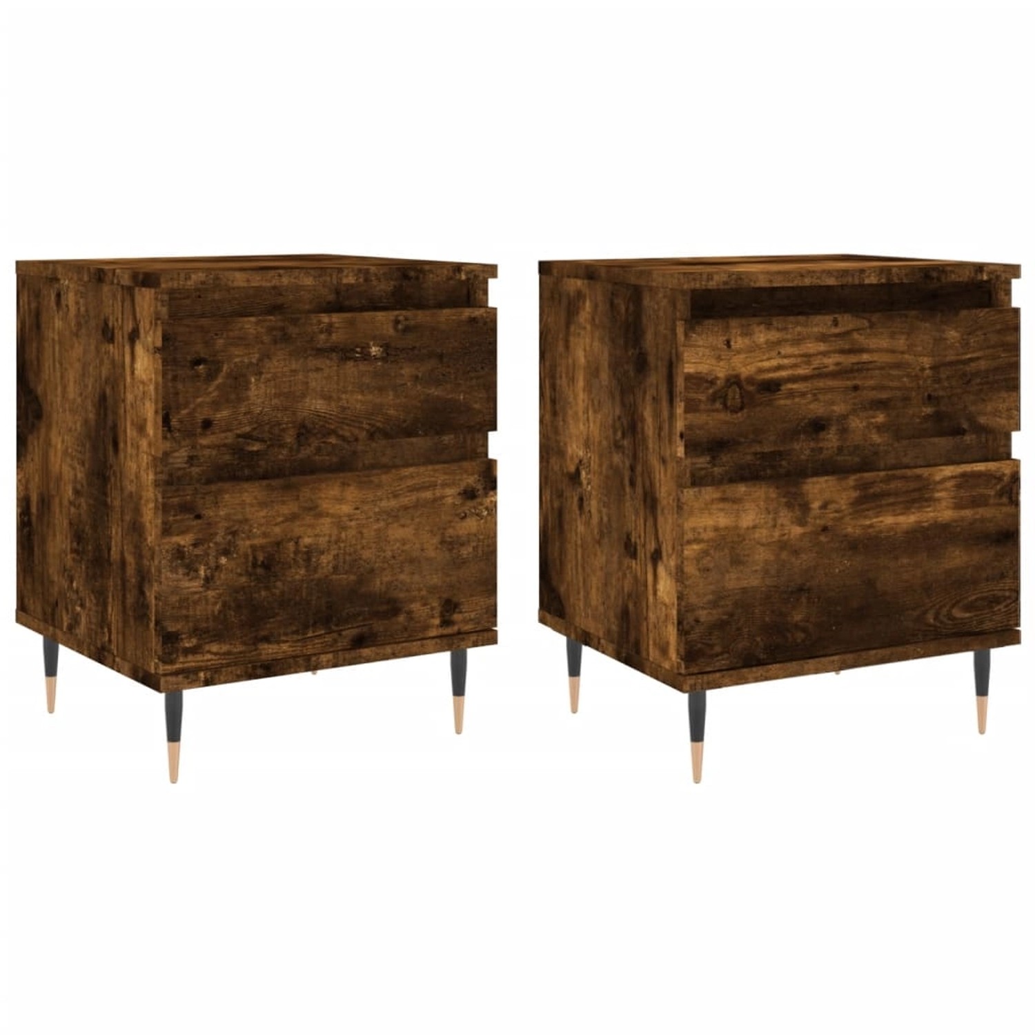 vidaXL Nachttische 2 Stk Räuchereiche 40x35x50 cm Holzwerkstoff Modell 6 von VIDAXL