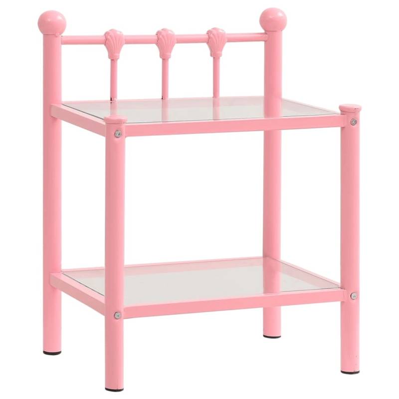 vidaXL Nachttische 2 Stk Rosa Transparent Metall und Glas Modell 5 von VIDAXL