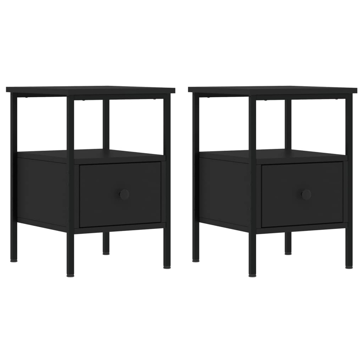 vidaXL Nachttische 2 Stk Schwarz 34x36x50 cm Holzwerkstoff vidaXL Nachttische 2 Stk Schwarz 34x36x50 cm Holzwerkstoff von VIDAXL