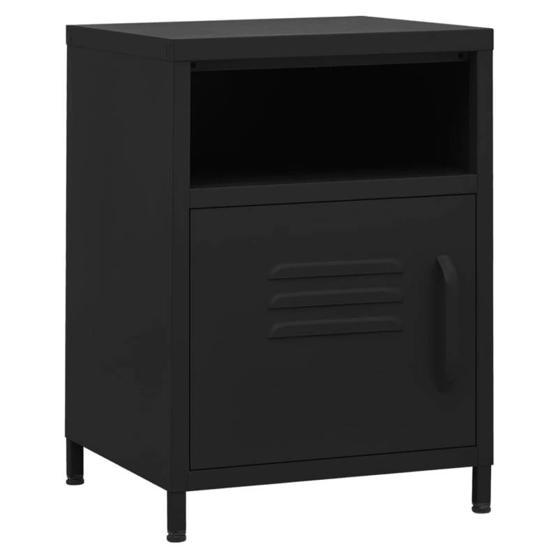 vidaXL Nachttische 2 Stk Schwarz 35x35x51 cm Stahl Modell 1 von VIDAXL
