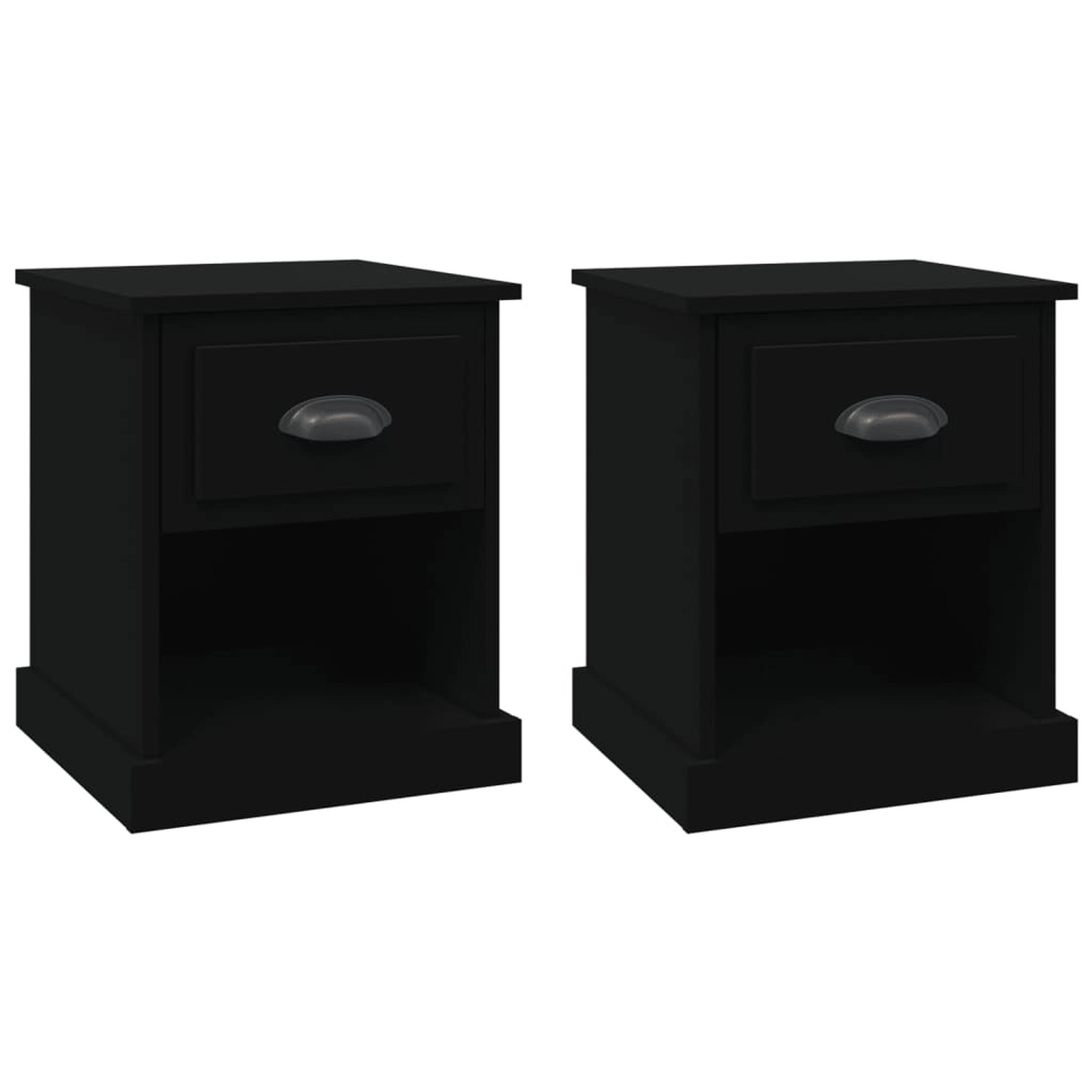 vidaXL Nachttische 2 Stk Schwarz 39x39x47,5 cm Holzwerkstoff vidaXL Nachttische 2 Stk Schwarz 39x39x47,5 cm Holzwerkstoff von VIDAXL