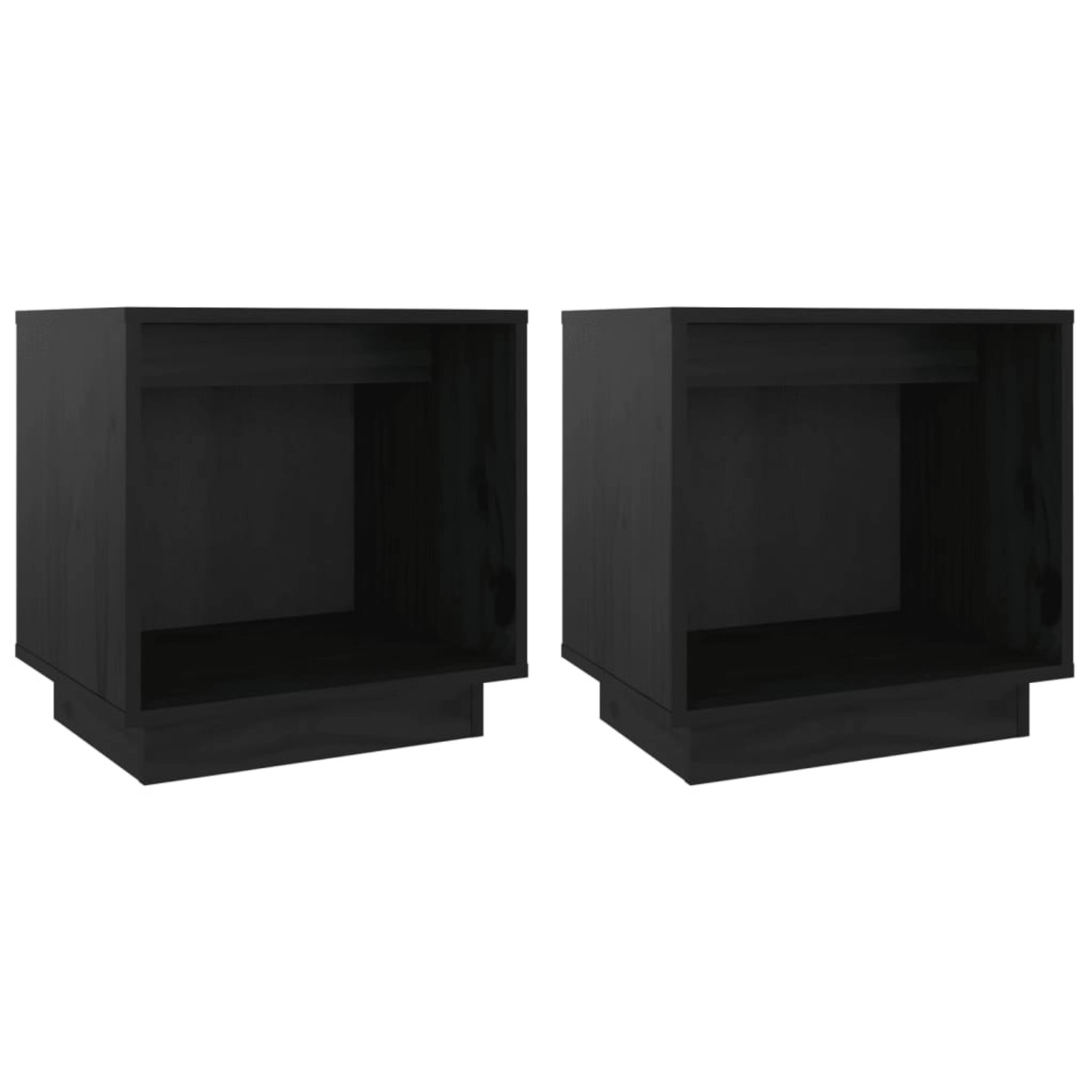 vidaXL Nachttische 2 Stk Schwarz 40x30x40 cm Massivholz Kiefer Modell 1 vidaXL Nachttische 2 Stk Schwarz 40x30x40 cm Massivholz Kiefer Modell 1 von VIDAXL