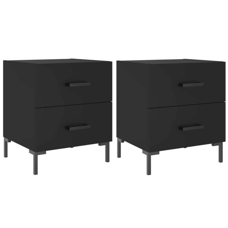 vidaXL Nachttische 2 Stk Schwarz 40x35x47,5 cm Holzwerkstoff Modell 12 von VIDAXL