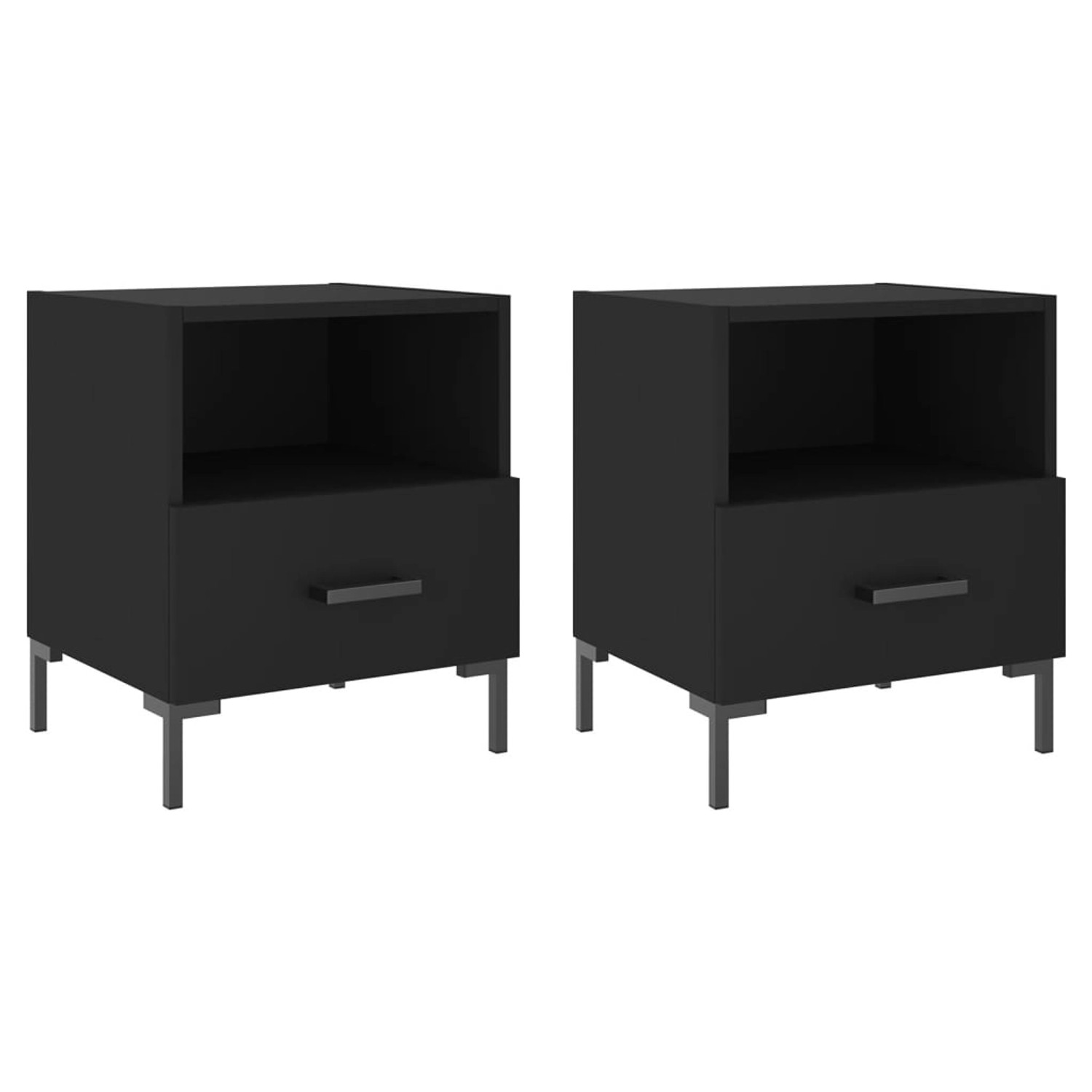 vidaXL Nachttische 2 Stk Schwarz 40x35x47,5 cm Holzwerkstoff Modell 4 vidaXL Nachttische 2 Stk Schwarz 40x35x47,5 cm Holzwerkstoff Modell 4 von VIDAXL