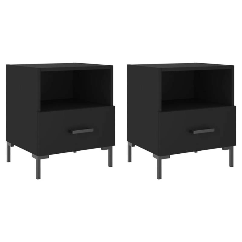 vidaXL Nachttische 2 Stk Schwarz 40x35x47,5 cm Holzwerkstoff Modell 4 von VIDAXL