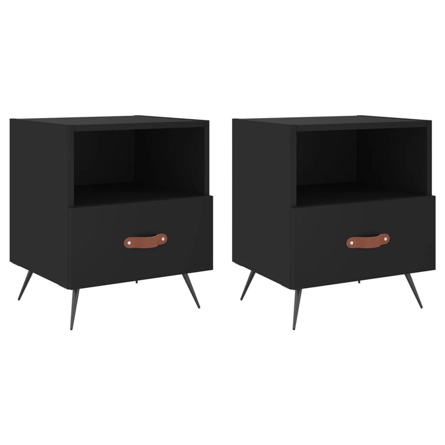 vidaXL Nachttische 2 Stk Schwarz 40x35x47,5 cm Holzwerkstoff Modell 8 vidaXL Nachttische 2 Stk Schwarz 40x35x47,5 cm Holzwerkstoff Modell 8 von VIDAXL