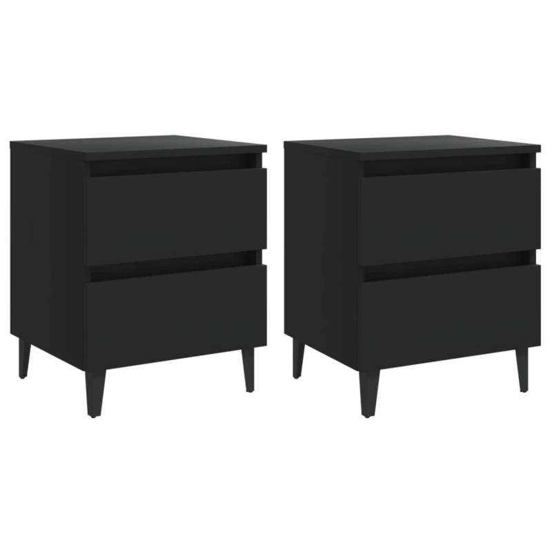 vidaXL Nachttische 2 Stk Schwarz 40x35x50 cm Holzwerkstoff Modell 13 von VIDAXL