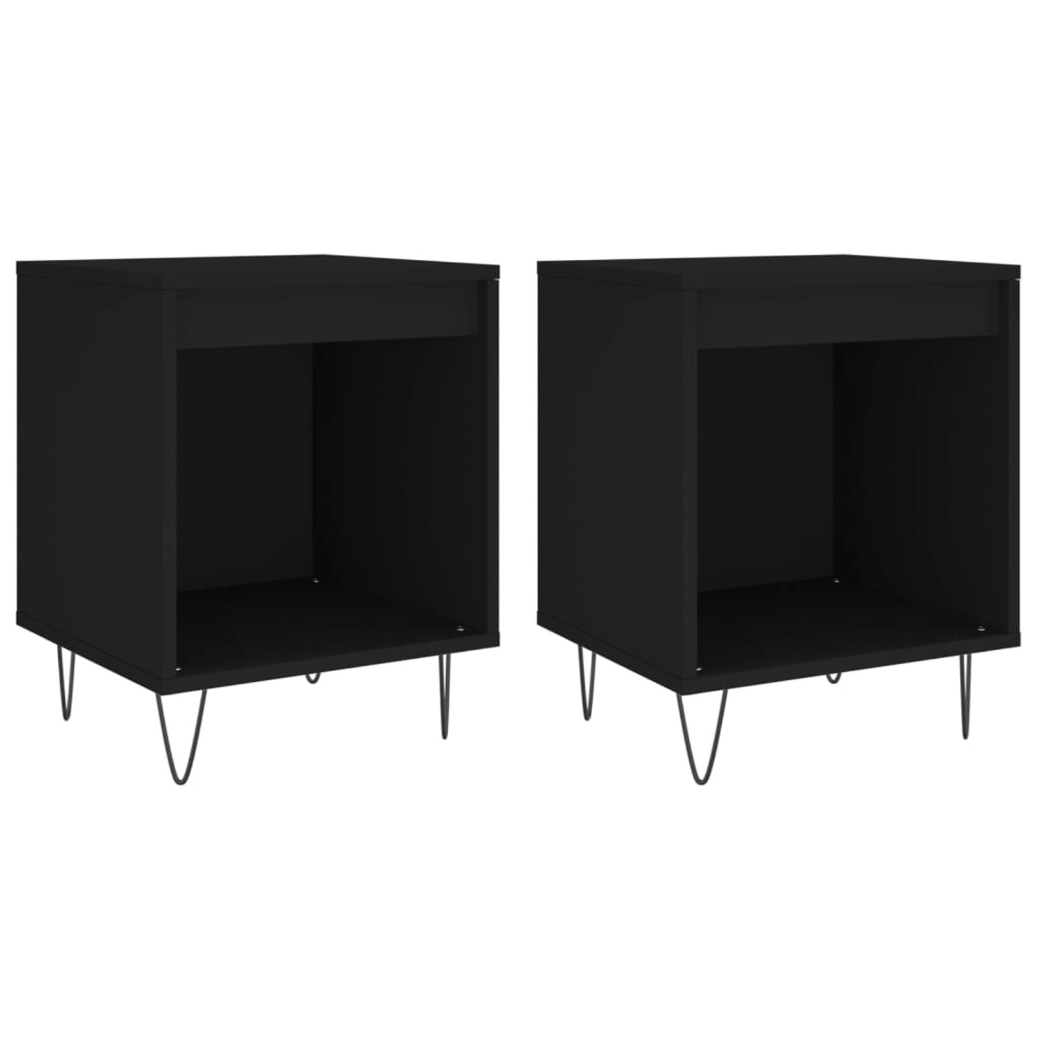 vidaXL Nachttische 2 Stk Schwarz 40x35x50 cm Holzwerkstoff Modell 2 vidaXL Nachttische 2 Stk Schwarz 40x35x50 cm Holzwerkstoff Modell 2 von VIDAXL