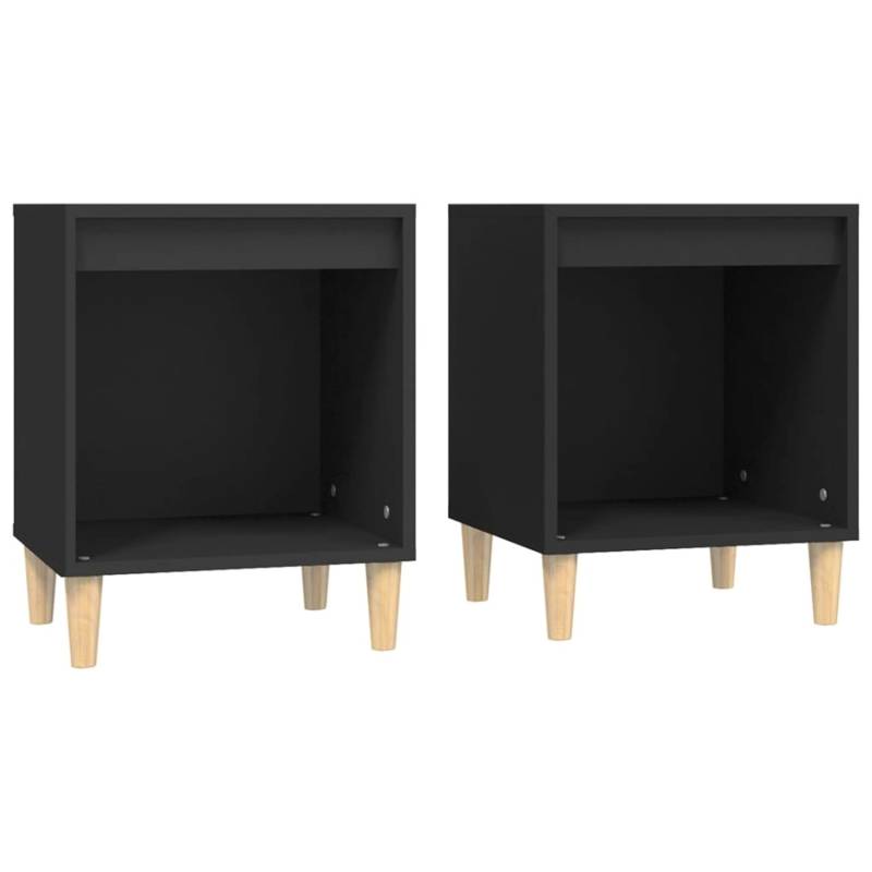 vidaXL Nachttische 2 Stk Schwarz 40x35x50 cm Modell 2 von VIDAXL
