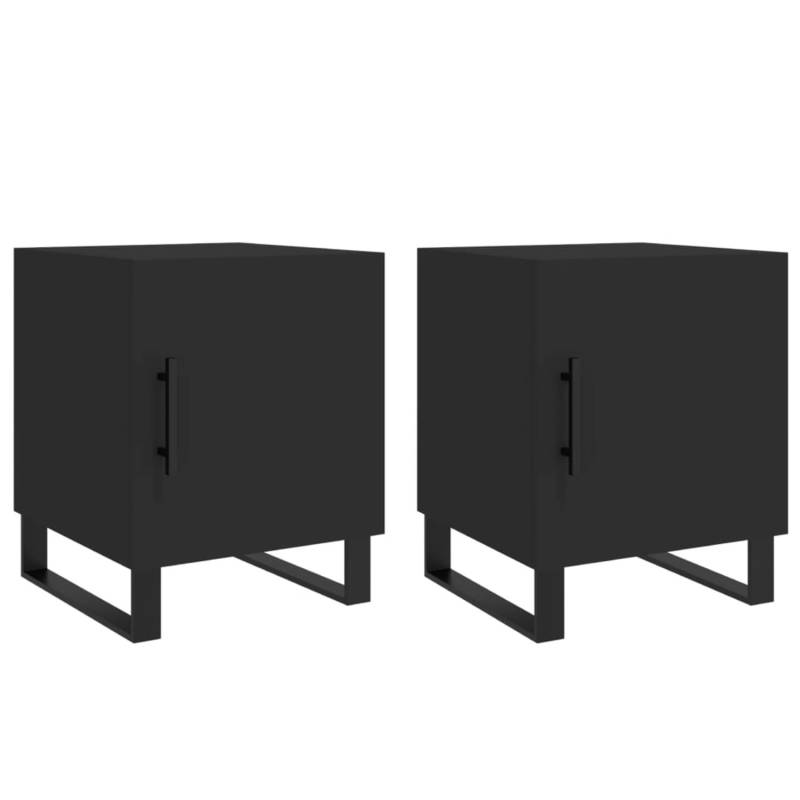 vidaXL Nachttische 2 Stk Schwarz 40x40x50 cm Holzwerkstoff Modell 1 von VIDAXL