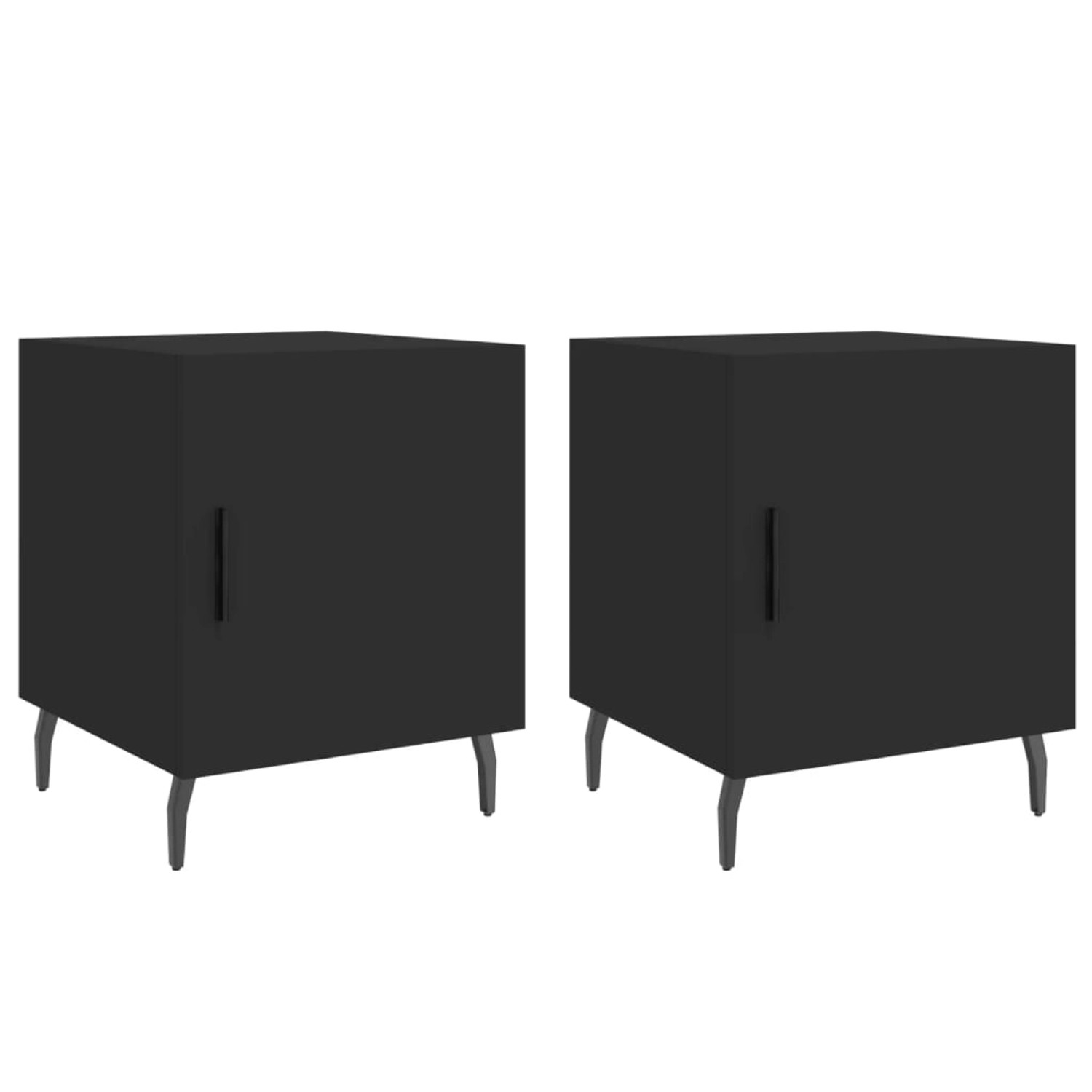 vidaXL Nachttische 2 Stk Schwarz 40x40x50 cm Holzwerkstoff Modell 2 vidaXL Nachttische 2 Stk Schwarz 40x40x50 cm Holzwerkstoff Modell 2 von VIDAXL