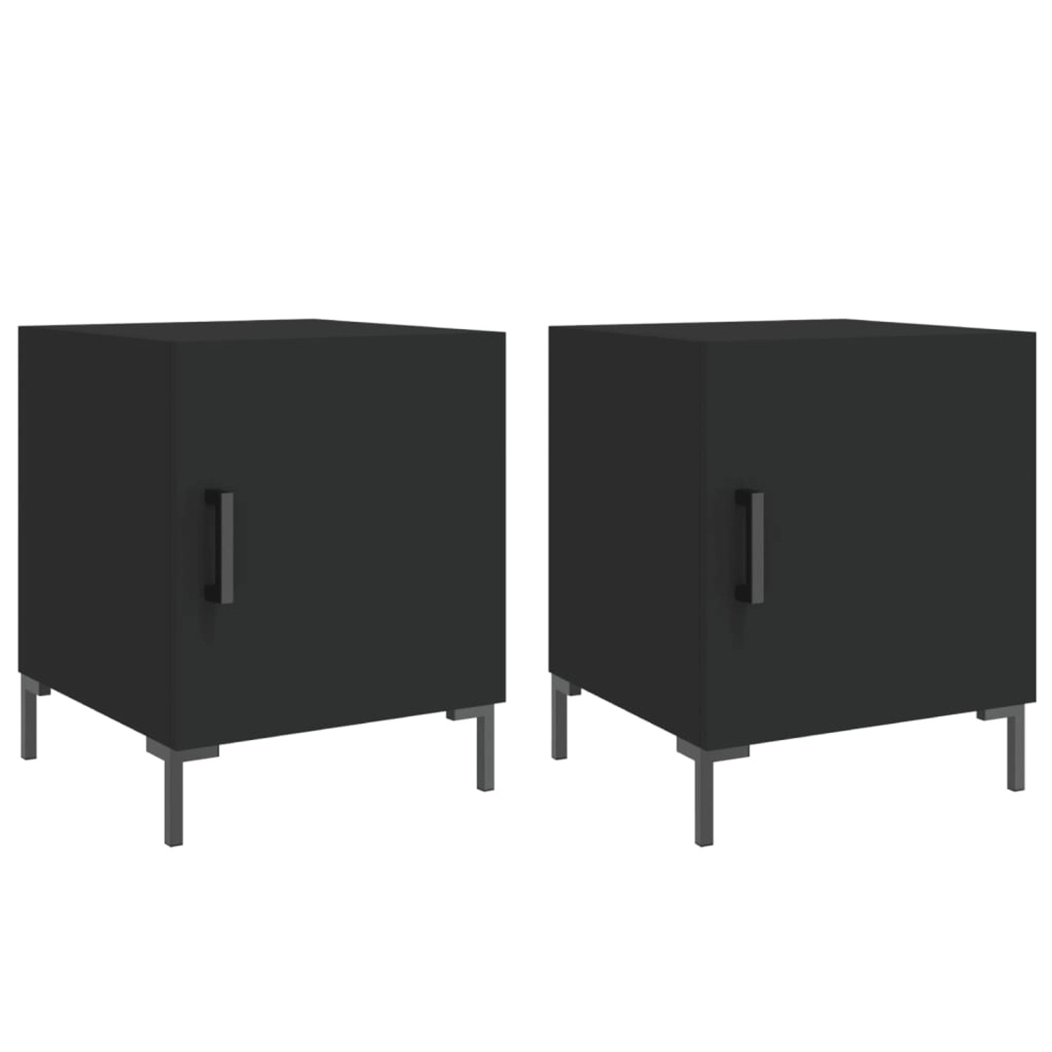 vidaXL Nachttische 2 Stk Schwarz 40x40x50 cm Holzwerkstoff Modell 4 vidaXL Nachttische 2 Stk Schwarz 40x40x50 cm Holzwerkstoff Modell 4 von VIDAXL