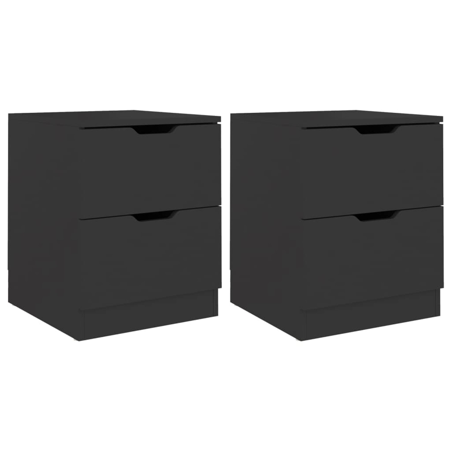 vidaXL Nachttische 2 Stk Schwarz 40x40x50 cm Spanplatte von VIDAXL