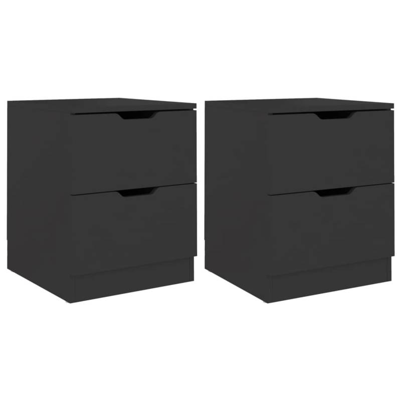 vidaXL Nachttische 2 Stk Schwarz 40x40x50 cm Spanplatte von VIDAXL