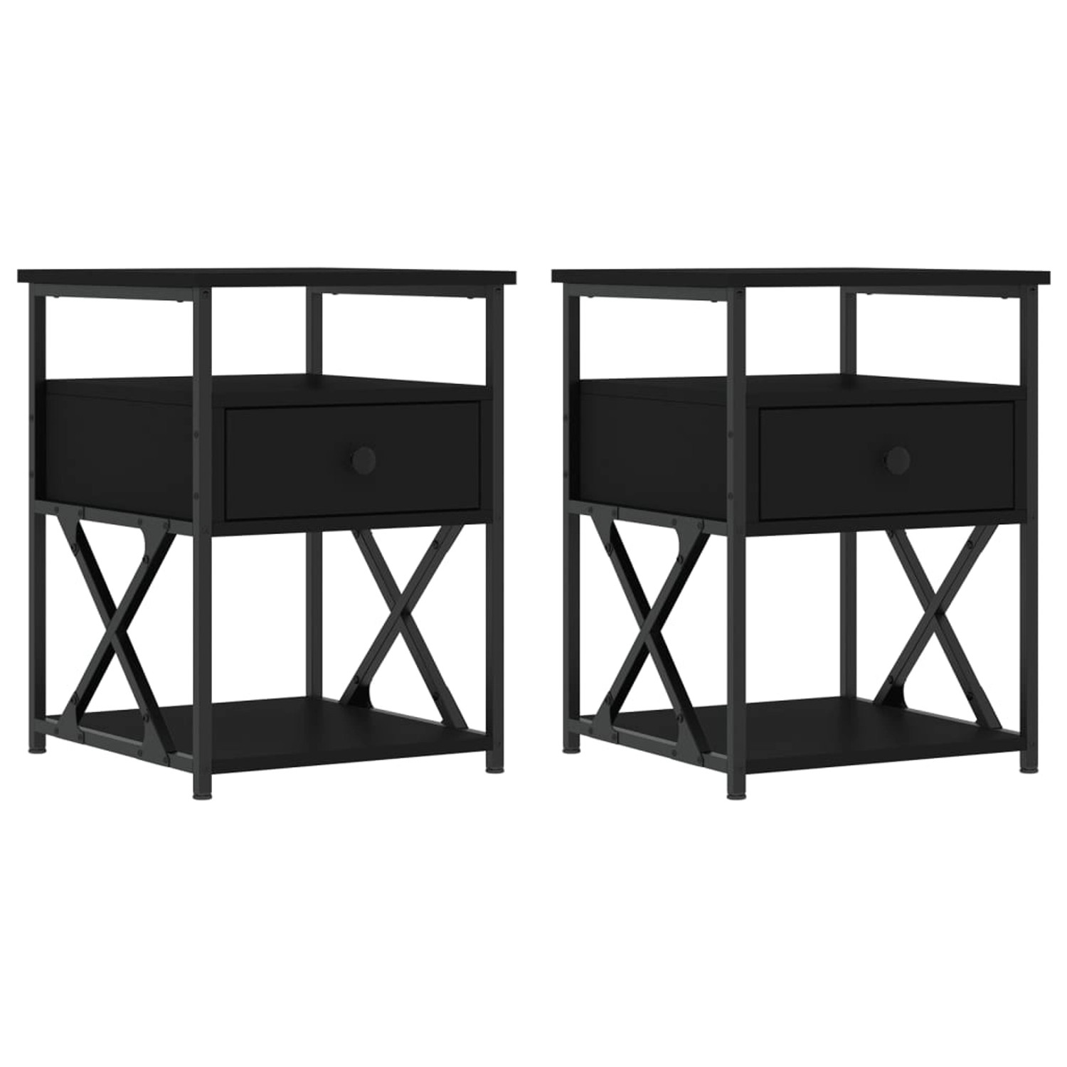 vidaXL Nachttische 2 Stk Schwarz 40x42x55 cm Holzwerkstoff vidaXL Nachttische 2 Stk Schwarz 40x42x55 cm Holzwerkstoff von VIDAXL