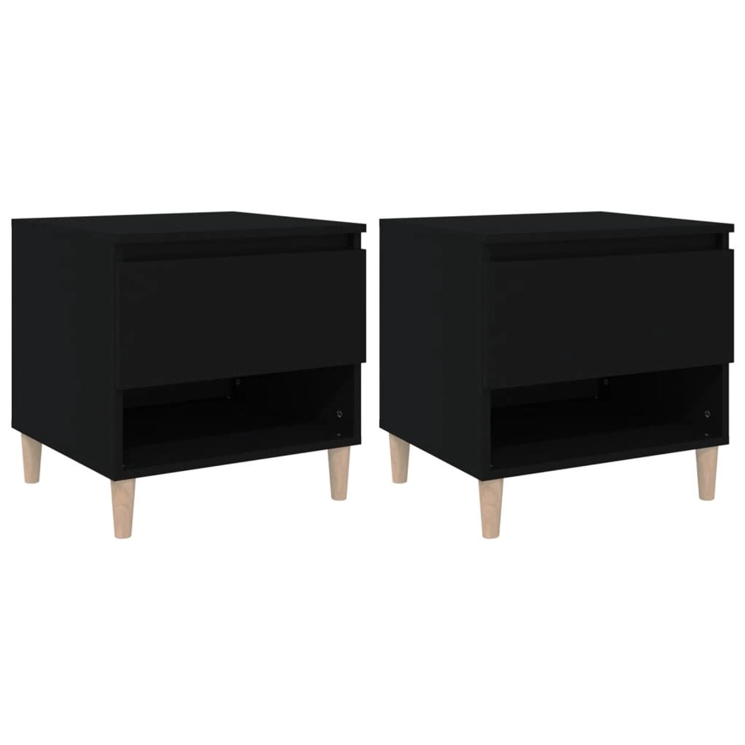 vidaXL Nachttische 2 Stk Schwarz 50x46x50 cm Holzwerkstoff vidaXL Nachttische 2 Stk Schwarz 50x46x50 cm Holzwerkstoff von VIDAXL