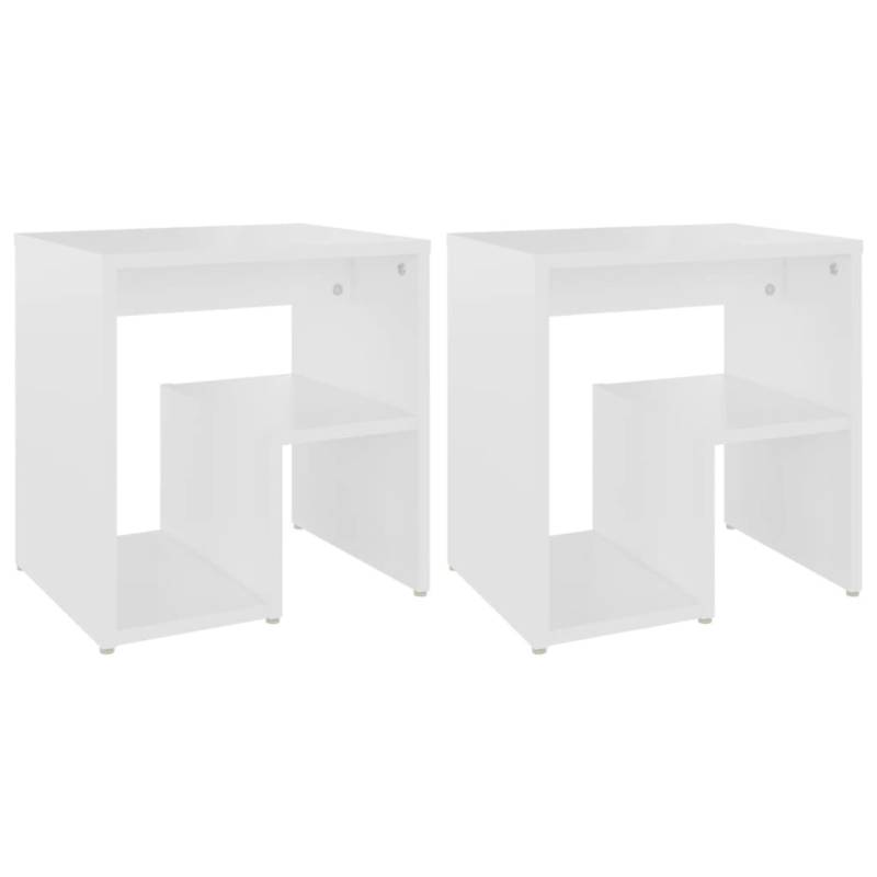 vidaXL Nachttische 2 Stk Weiß 40x30x40 cm Holzwerkstoff Modell 1 von VIDAXL