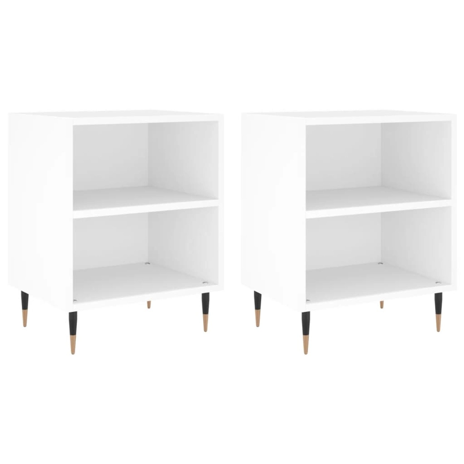 vidaXL Nachttische 2 Stk Weiß 40x30x50 cm Holzwerkstoff Modell 6 von VIDAXL