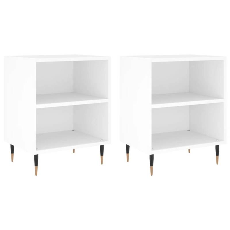vidaXL Nachttische 2 Stk Weiß 40x30x50 cm Holzwerkstoff Modell 6 von VIDAXL