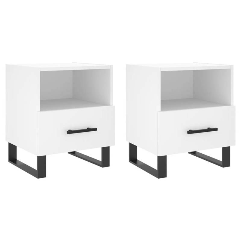 vidaXL Nachttische 2 Stk Weiß 40x35x47,5 cm Holzwerkstoff Modell 1 von VIDAXL