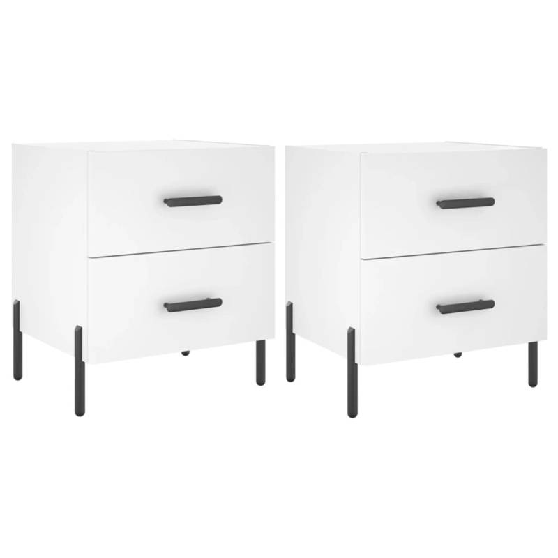 vidaXL Nachttische 2 Stk Weiß 40x35x47,5 cm Holzwerkstoff Modell 11 von VIDAXL
