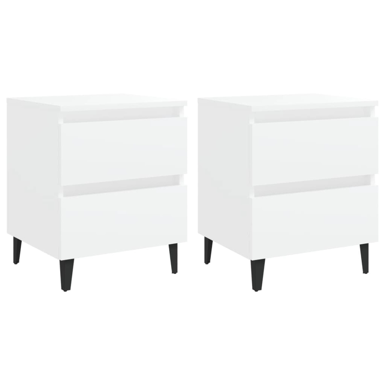 vidaXL Nachttische 2 Stk Weiß 40x35x50 cm Holzwerkstoff Modell 13 von VIDAXL