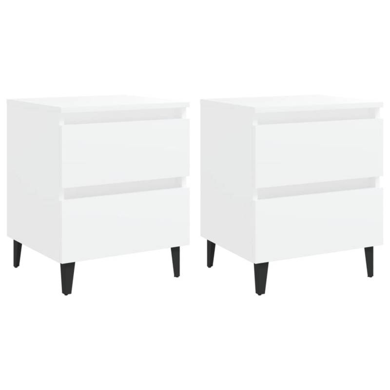 vidaXL Nachttische 2 Stk Weiß 40x35x50 cm Holzwerkstoff Modell 13 von VIDAXL