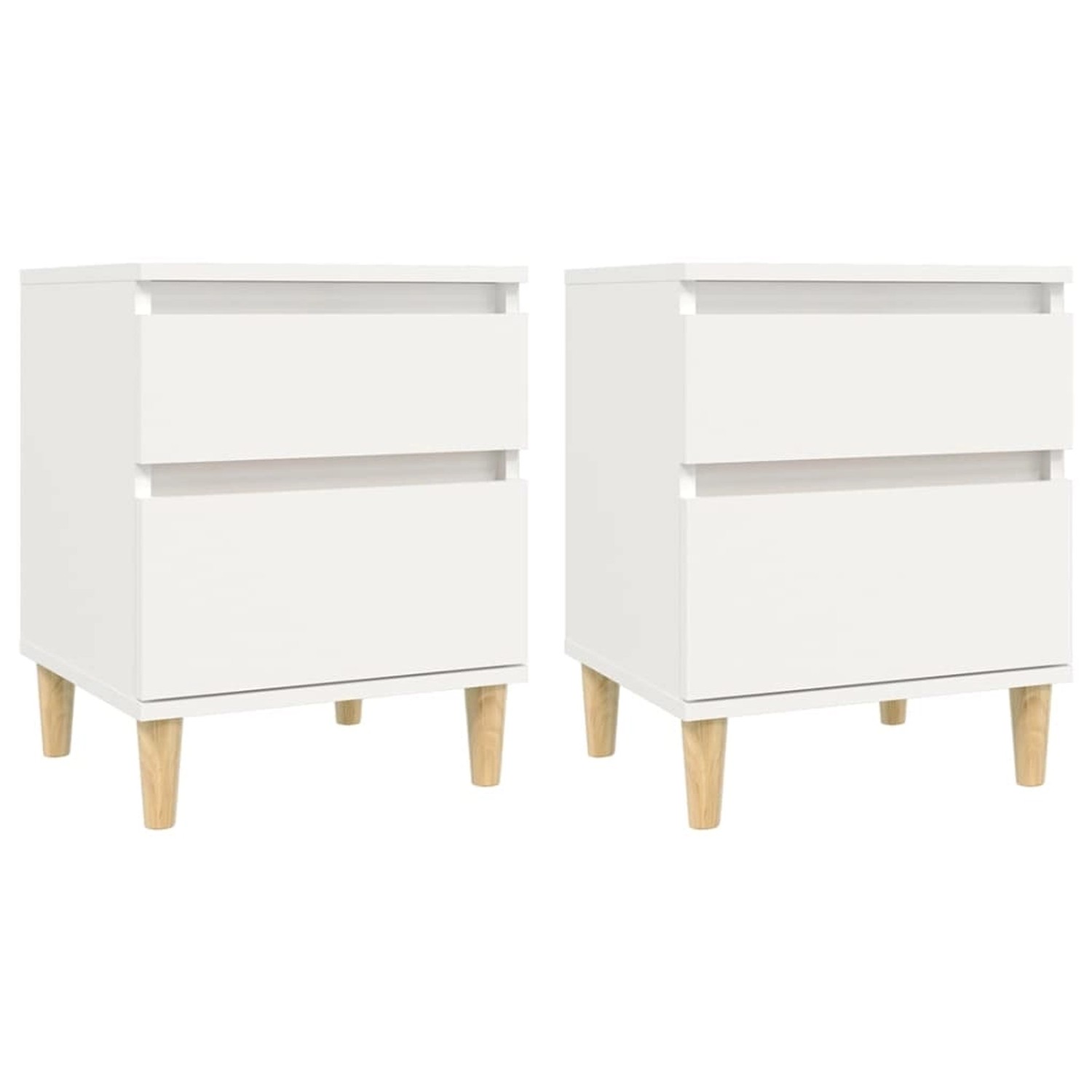 vidaXL Nachttische 2 Stk Weiß 40x35x50 cm Modell 1 von VIDAXL