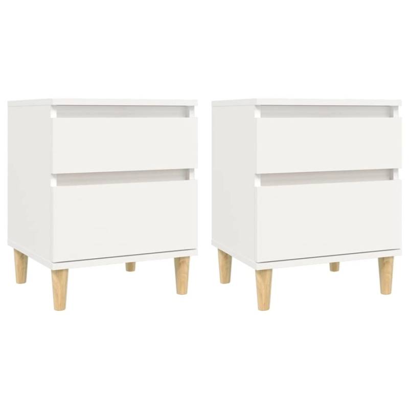 vidaXL Nachttische 2 Stk Weiß 40x35x50 cm Modell 1 von VIDAXL