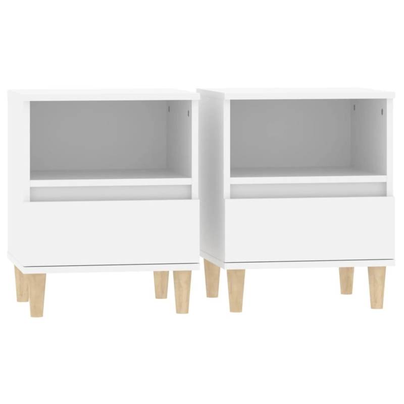 vidaXL Nachttische 2 Stk Weiß 40x35x50 cm Modell 3 von VIDAXL