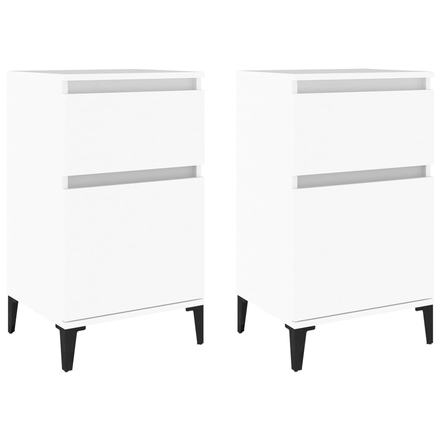 vidaXL Nachttische 2 Stk Weiß 40x35x70 cm Modell 1 von VIDAXL