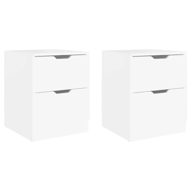 vidaXL Nachttische 2 Stk Weiß 40x40x50 cm Spanplatte von VIDAXL