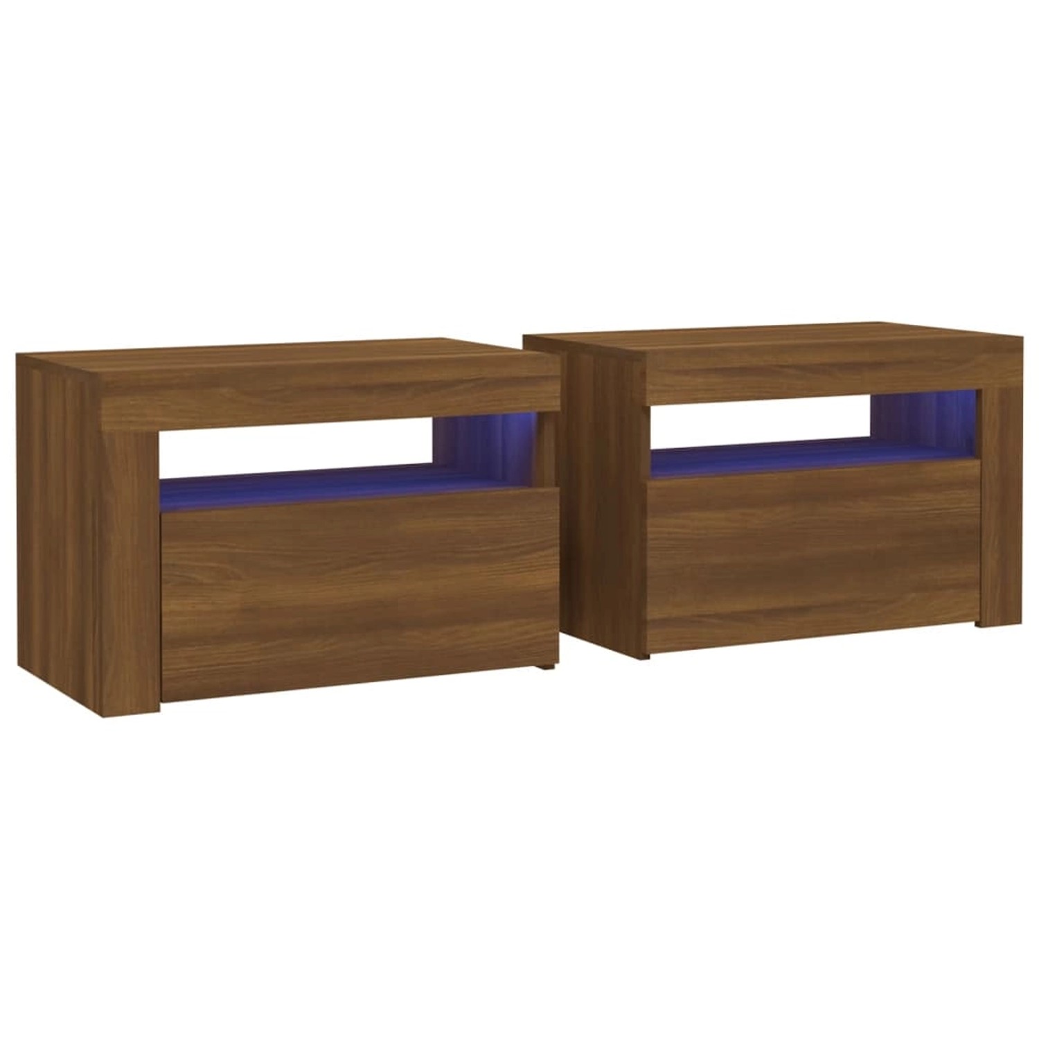vidaXL Nachttische 2 Stk mit LEDs Braun Eiche 60x35x40 cm vidaXL Nachttische 2 Stk mit LEDs Braun Eiche 60x35x40 cm von VIDAXL