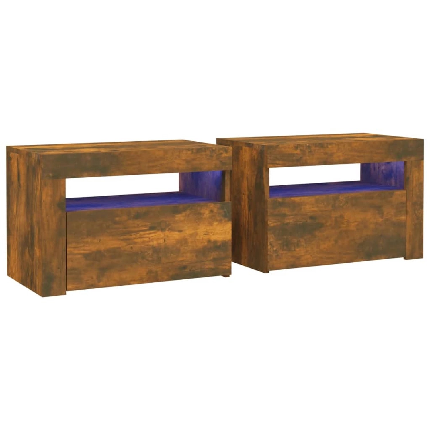 vidaXL Nachttische 2 Stk mit LEDs Räuchereiche 60x35x40 cm vidaXL Nachttische 2 Stk mit LEDs Räuchereiche 60x35x40 cm von VIDAXL