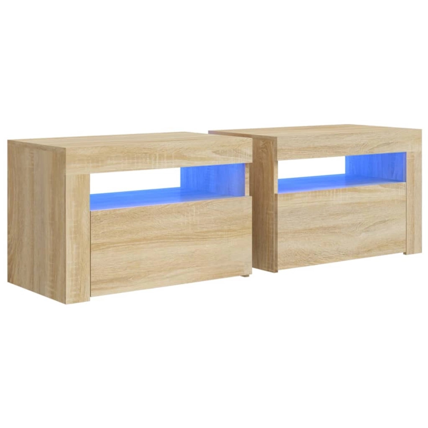 vidaXL Nachttische 2 Stk mit LEDs Sonoma-Eiche 60x35x40 cm vidaXL Nachttische 2 Stk mit LEDs Sonoma-Eiche 60x35x40 cm von VIDAXL