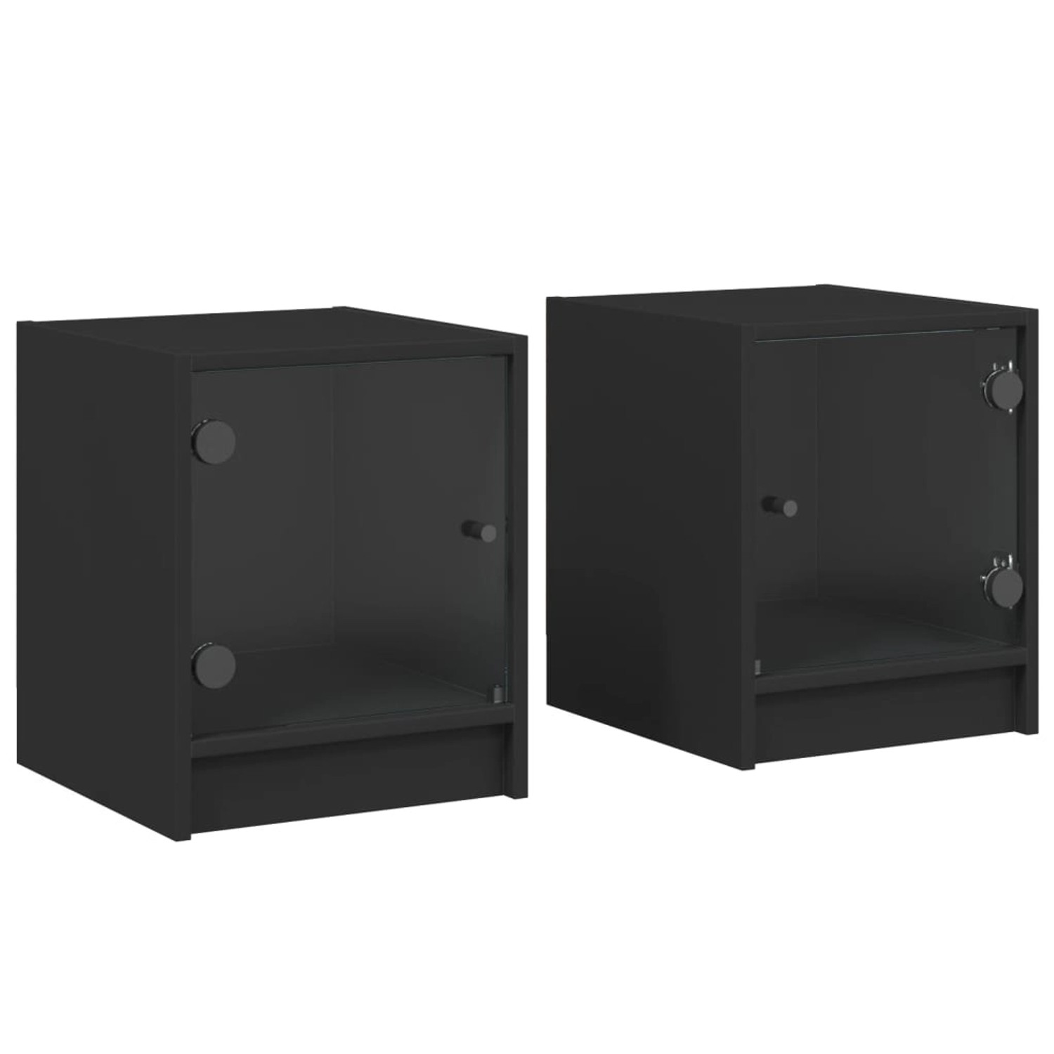 vidaXL Nachttische mit Glastüren 2 Stk Schwarz 35x37x42 cm vidaXL Nachttische mit Glastüren 2 Stk Schwarz 35x37x42 cm von VIDAXL