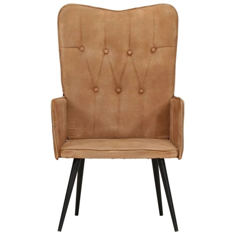 vidaXL Ohrensessel Braun Canvas von VIDAXL