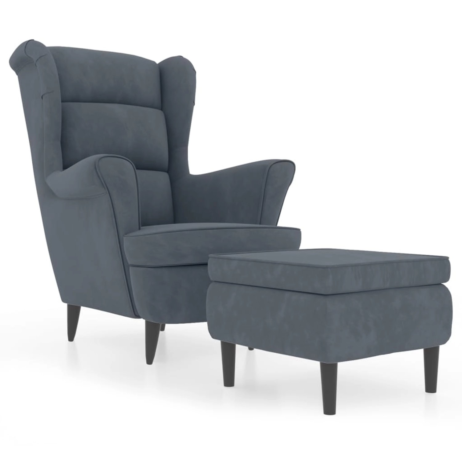 vidaXL Ohrensessel mit Hocker Dunkelgrau Samt vidaXL Ohrensessel mit Hocker Dunkelgrau Samt von VIDAXL