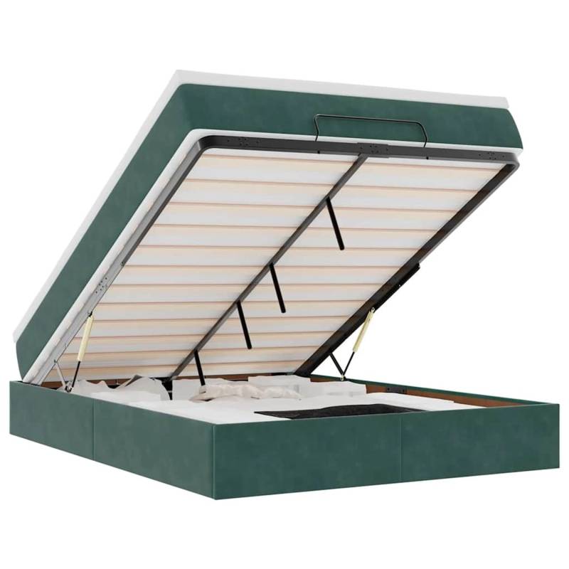 vidaXL Ottoman-Bett mit Matratze Dunkelgrün 140x200 cm Samt 3311192 vidaXL Ottoman-Bett mit Matratze Dunkelgrün 140x200 cm Samt 3311192 von VIDAXL