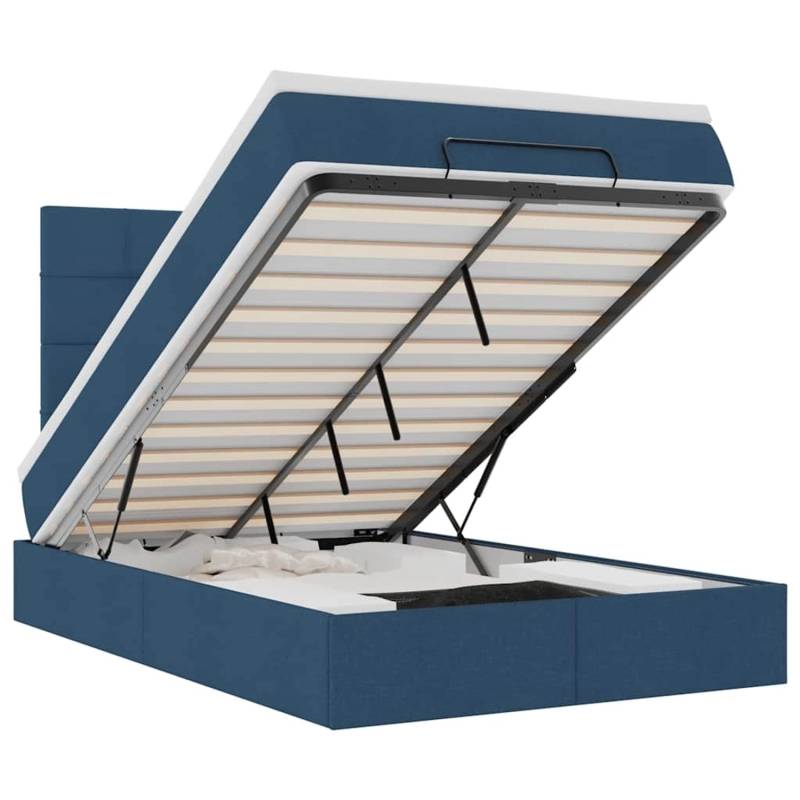 vidaXL Ottoman-Bett mit Matratze & LEDs Blau 120x200 cm Stoff 3314002 von VIDAXL
