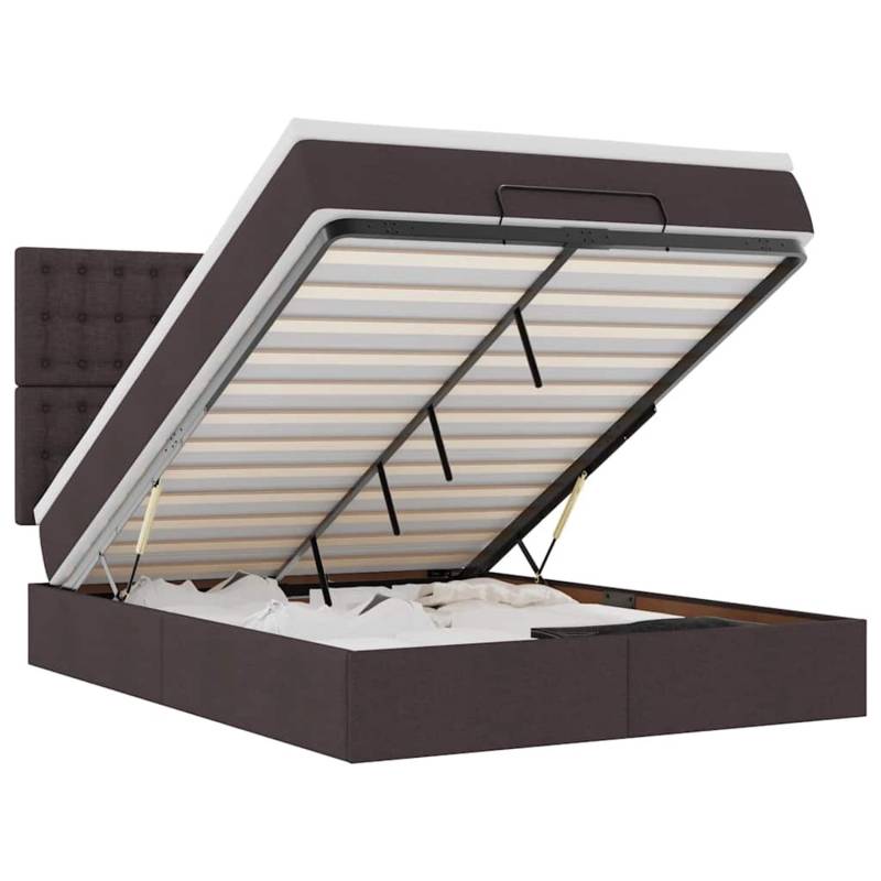 vidaXL Ottoman-Bett mit Matratze & LEDs Dunkelbraun 140x200 cm Stoff 3314179 vidaXL Ottoman-Bett mit Matratze & LEDs Dunkelbraun 140x200 cm Stoff 3314179 von VIDAXL
