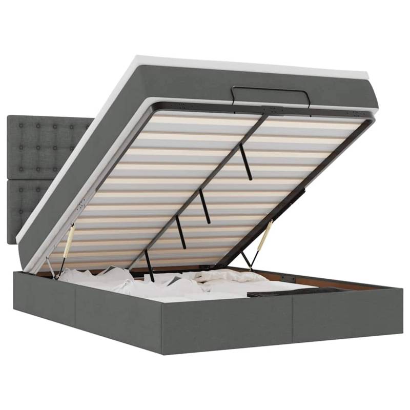 vidaXL Ottoman-Bett mit Matratze & LEDs Dunkelgrau 140x190 cm Stoff 3314170 vidaXL Ottoman-Bett mit Matratze & LEDs Dunkelgrau 140x190 cm Stoff 3314170 von VIDAXL