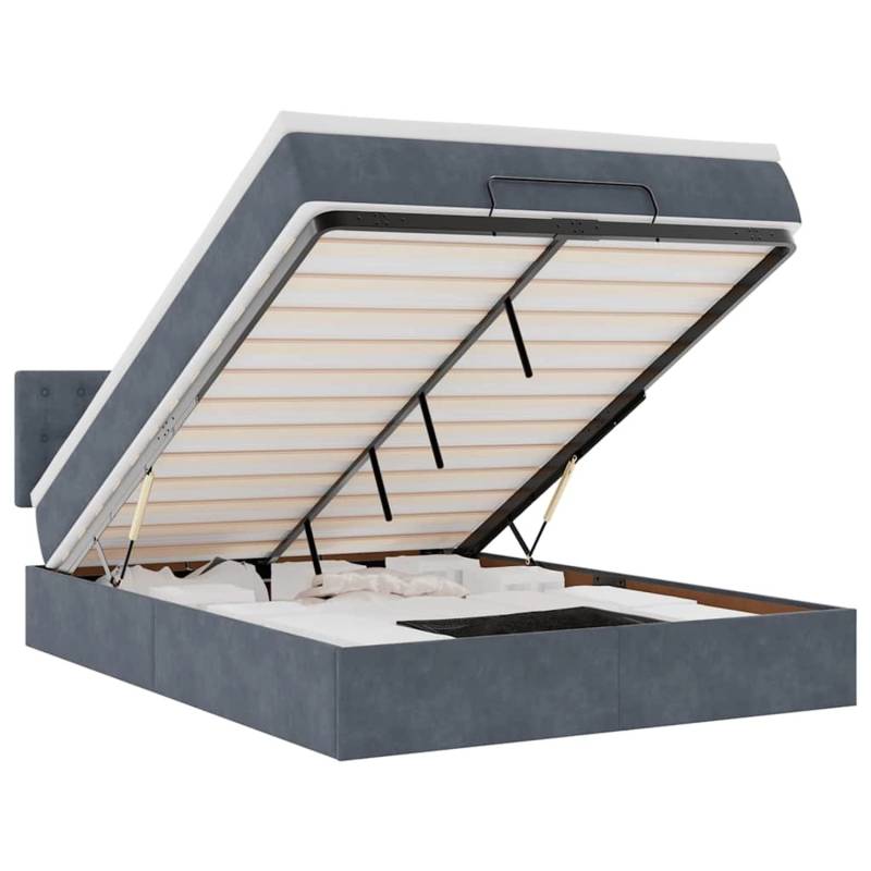 vidaXL Ottoman-Bett mit Matratze & LEDs Dunkelgrau 140x200 cm Samt 3312771 vidaXL Ottoman-Bett mit Matratze & LEDs Dunkelgrau 140x200 cm Samt 3312771 von VIDAXL