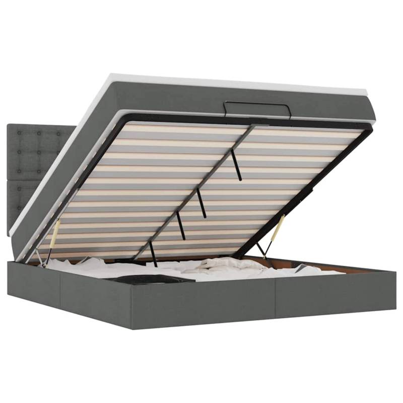 vidaXL Ottoman-Bett mit Matratze & LEDs Dunkelgrau 180x200 cm Stoff 3314191 vidaXL Ottoman-Bett mit Matratze & LEDs Dunkelgrau 180x200 cm Stoff 3314191 von VIDAXL