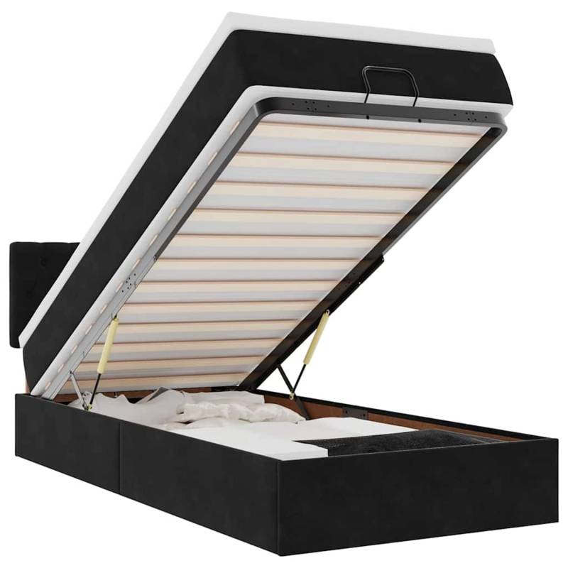 vidaXL Ottoman-Bett mit Matratze & LEDs Schwarz 100x200 cm Samt 3312676 vidaXL Ottoman-Bett mit Matratze & LEDs Schwarz 100x200 cm Samt 3312676 von VIDAXL