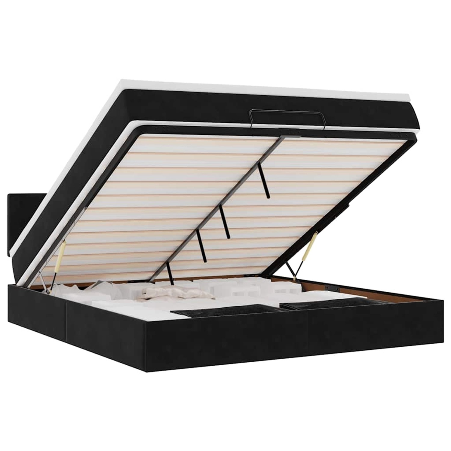 vidaXL Ottoman-Bett mit Matratze & LEDs Schwarz 180x200 cm Samt 3312784 vidaXL Ottoman-Bett mit Matratze & LEDs Schwarz 180x200 cm Samt 3312784 von VIDAXL