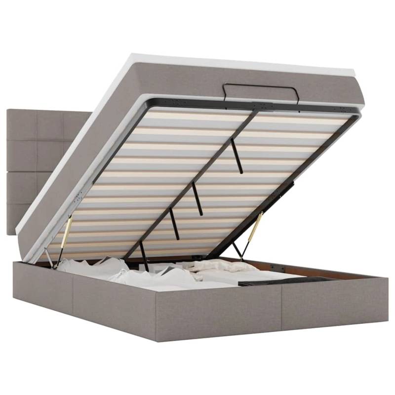 vidaXL Ottoman-Bett mit Matratze & LEDs Taupe 140x200 cm Stoff 3314014 vidaXL Ottoman-Bett mit Matratze & LEDs Taupe 140x200 cm Stoff 3314014 von VIDAXL