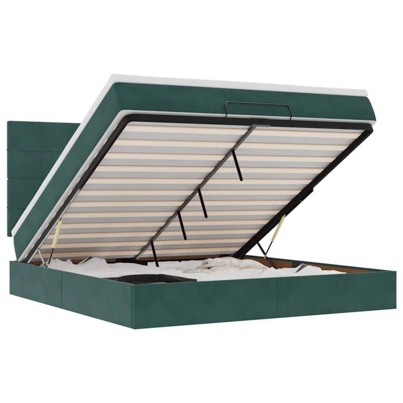 vidaXL Ottoman-Bett mit Matratzen Dunkelgrün 180x200 cm Samt 3313490 vidaXL Ottoman-Bett mit Matratzen Dunkelgrün 180x200 cm Samt 3313490 von VIDAXL